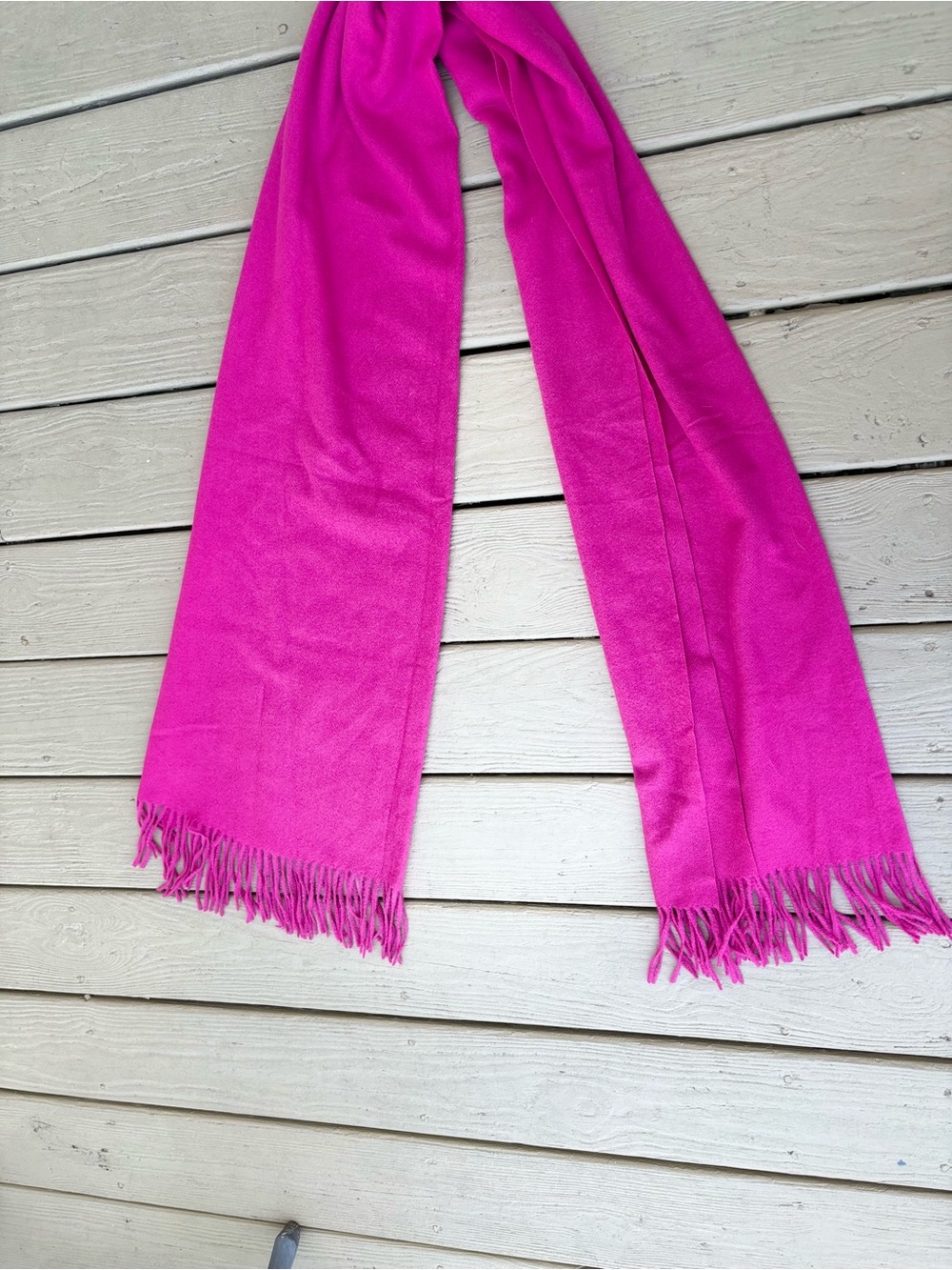 Cashmere Fuchsia Fringe Long Scarf/Shawl Size: 72”L x 26”W